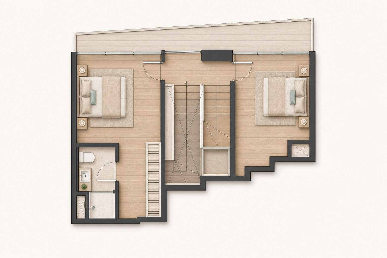 Grundriss von Zweite Ebene in Das Pisac Penthouse