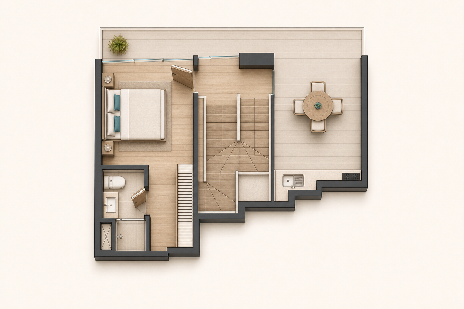 Grundriss von Dritte Ebene in Das Pisac Penthouse